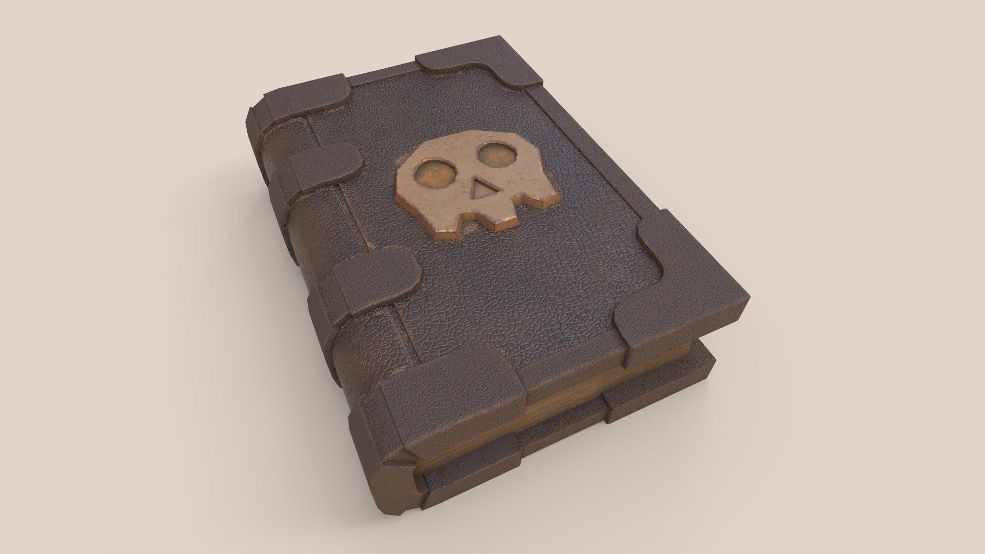 Stylized Fantasy Skull Book Low-poly 3D model_1