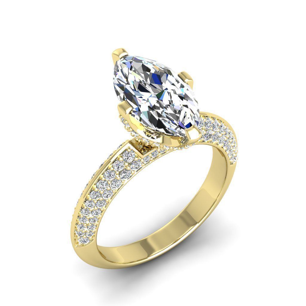Engagement ring Stella marquise 3D print model_17