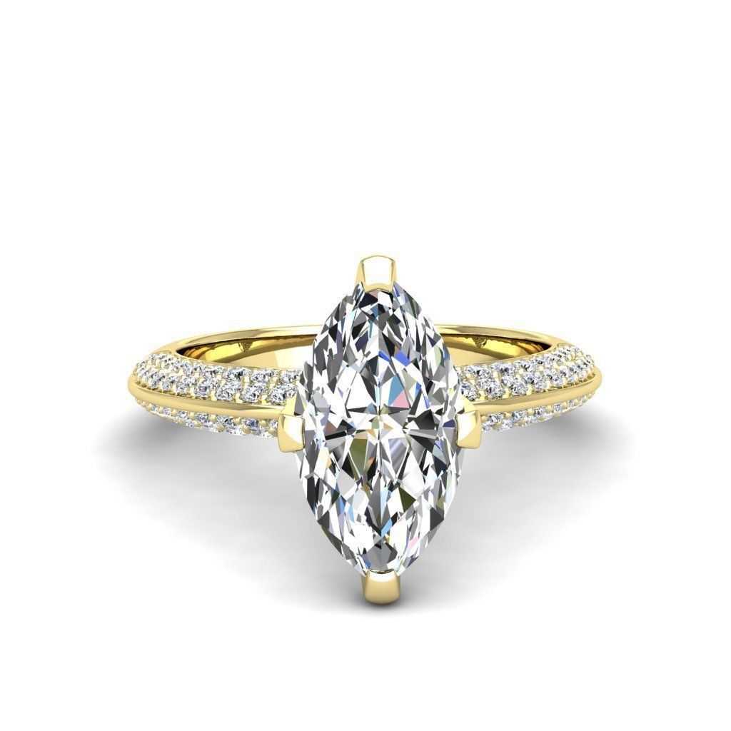 Engagement ring Stella marquise 3D print model_24