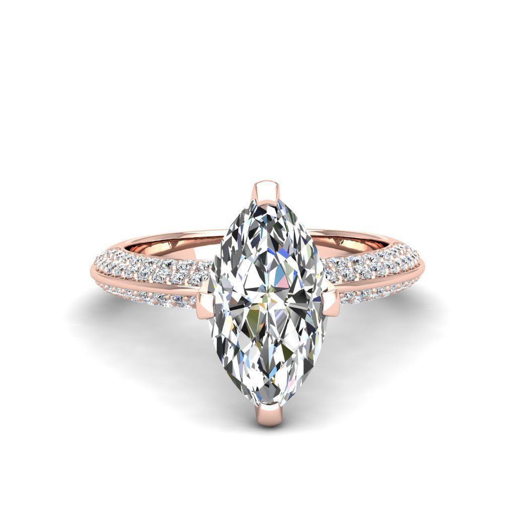 Engagement ring Stella marquise 3D print model_14