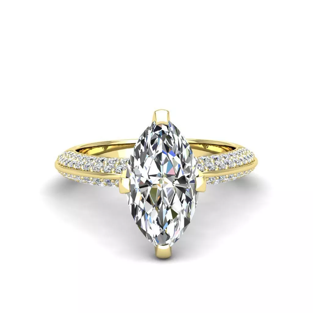 Engagement ring Stella marquise 3D print model_0