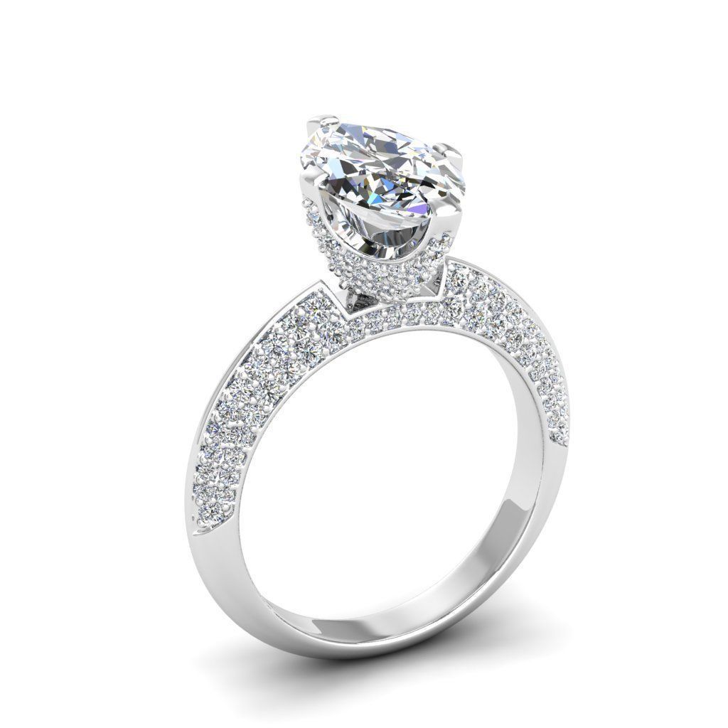 Engagement ring Stella marquise 3D print model_12
