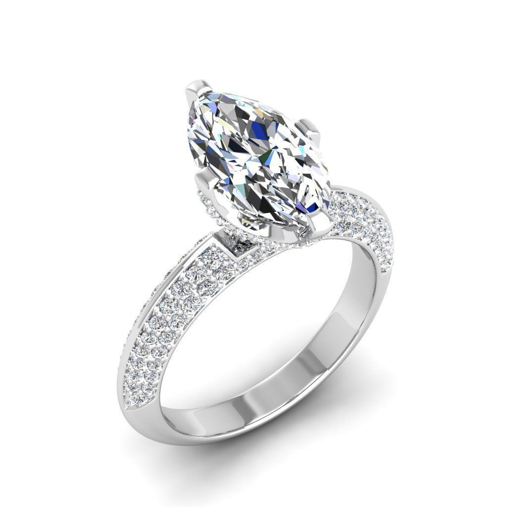Engagement ring Stella marquise 3D print model_13