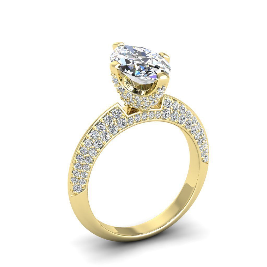 Engagement ring Stella marquise 3D print model_20