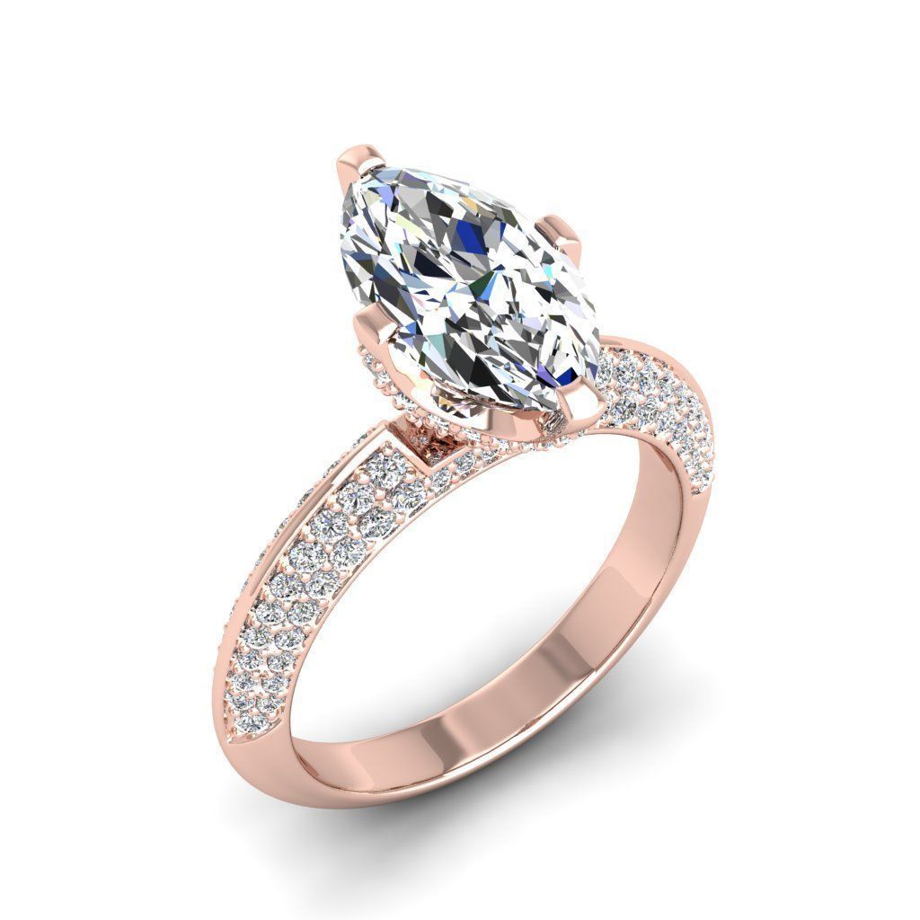 Engagement ring Stella marquise 3D print model_5