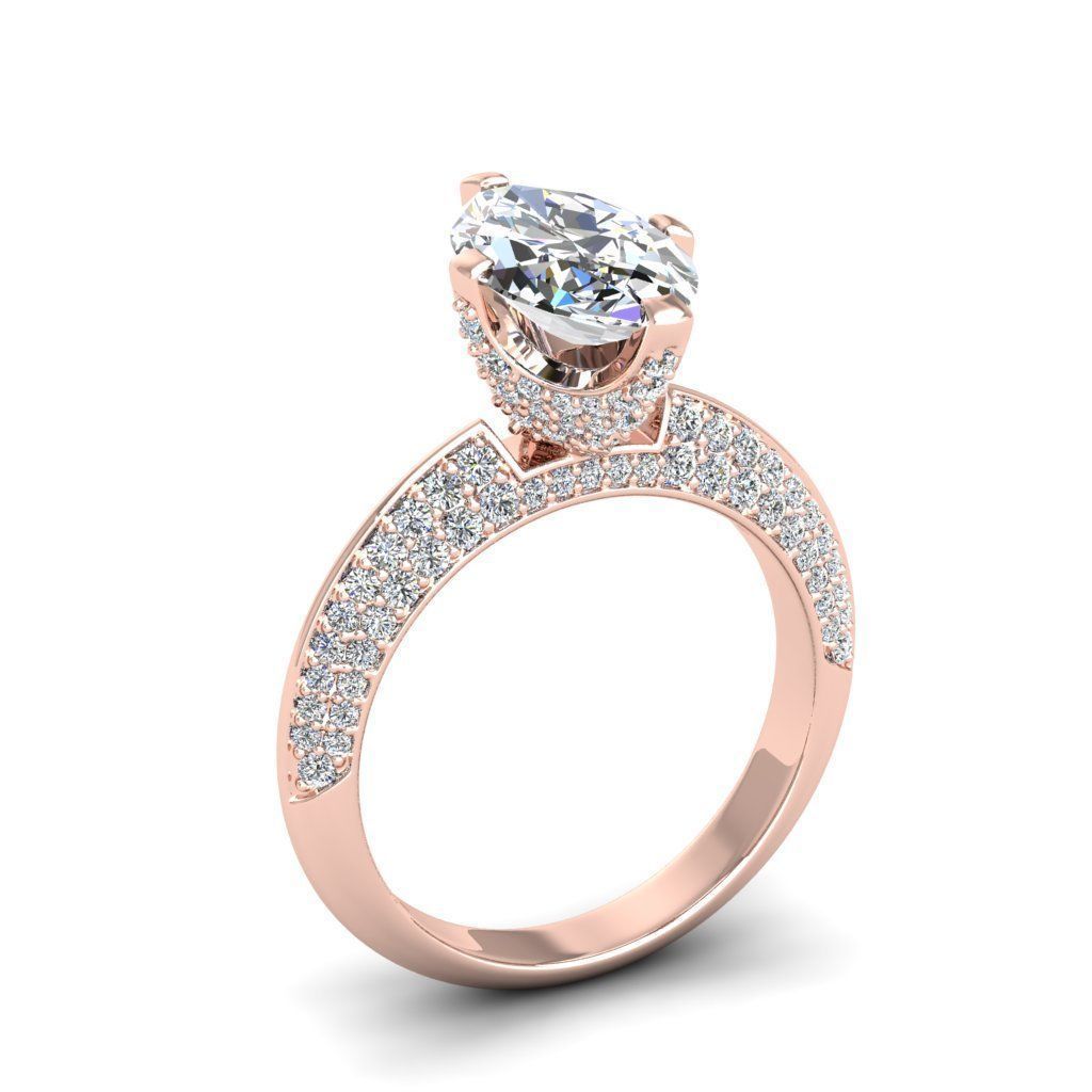 Engagement ring Stella marquise 3D print model_22