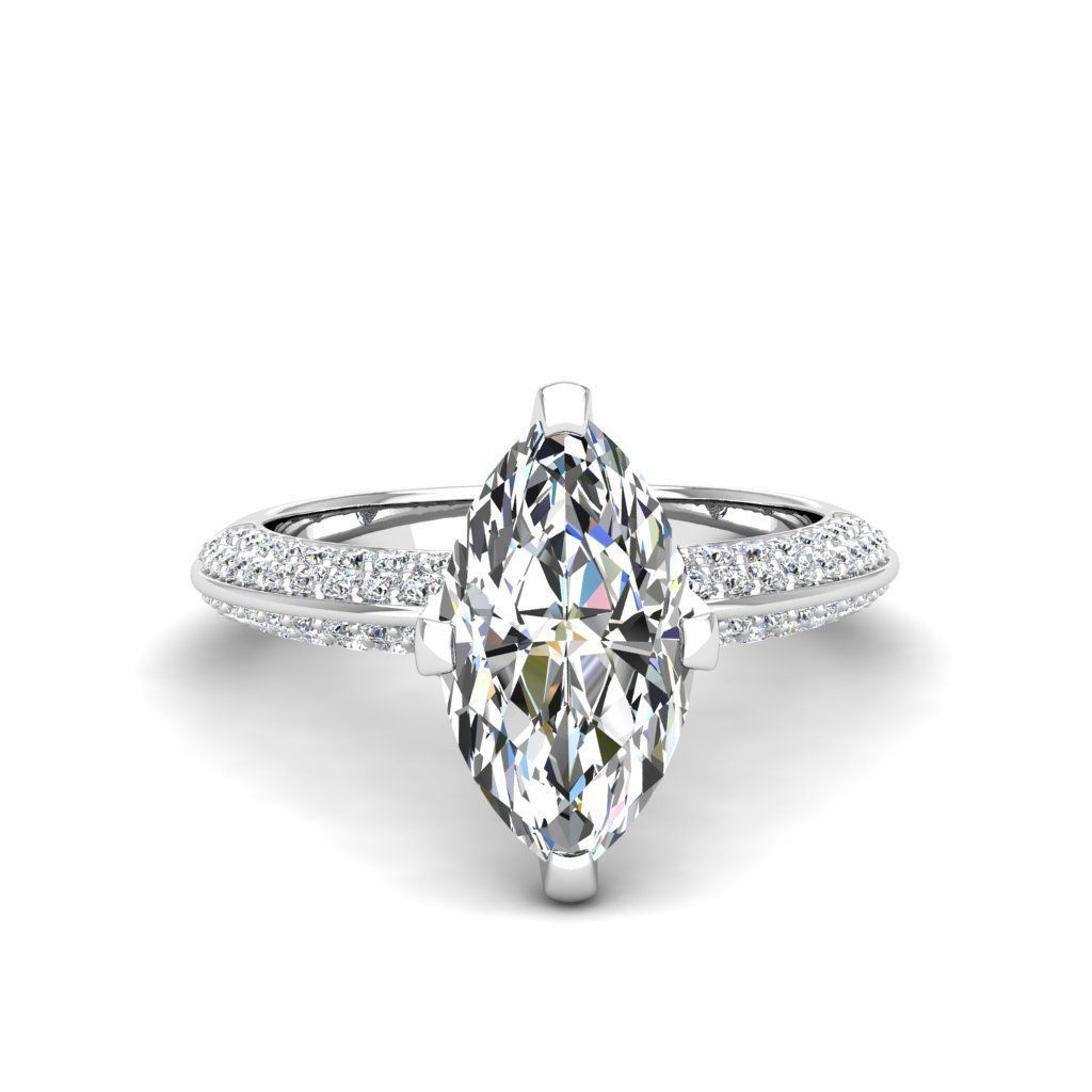 Engagement ring Stella marquise 3D print model_18
