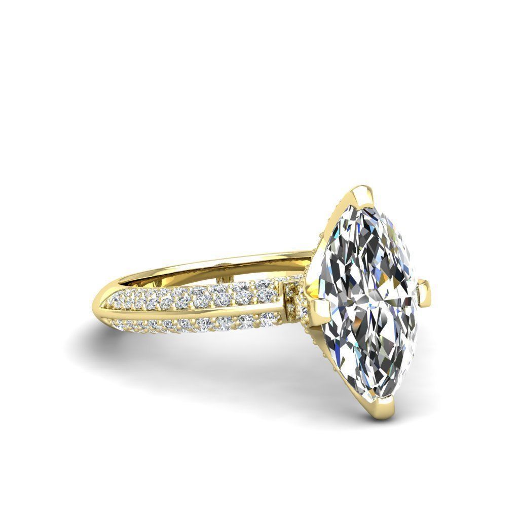 Engagement ring Stella marquise 3D print model_6
