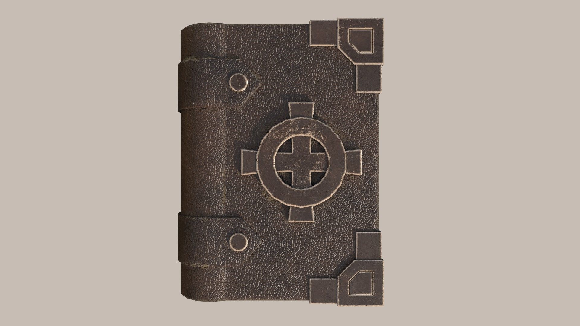 Fantasy Spellbook With Celtic Cross Low-poly 3D model_2