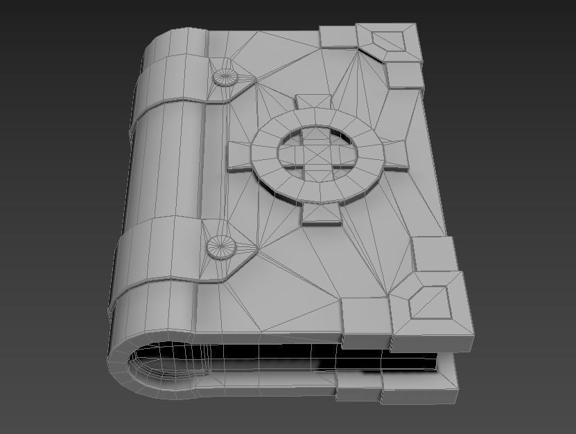 Fantasy Spellbook With Celtic Cross Low-poly 3D model_7