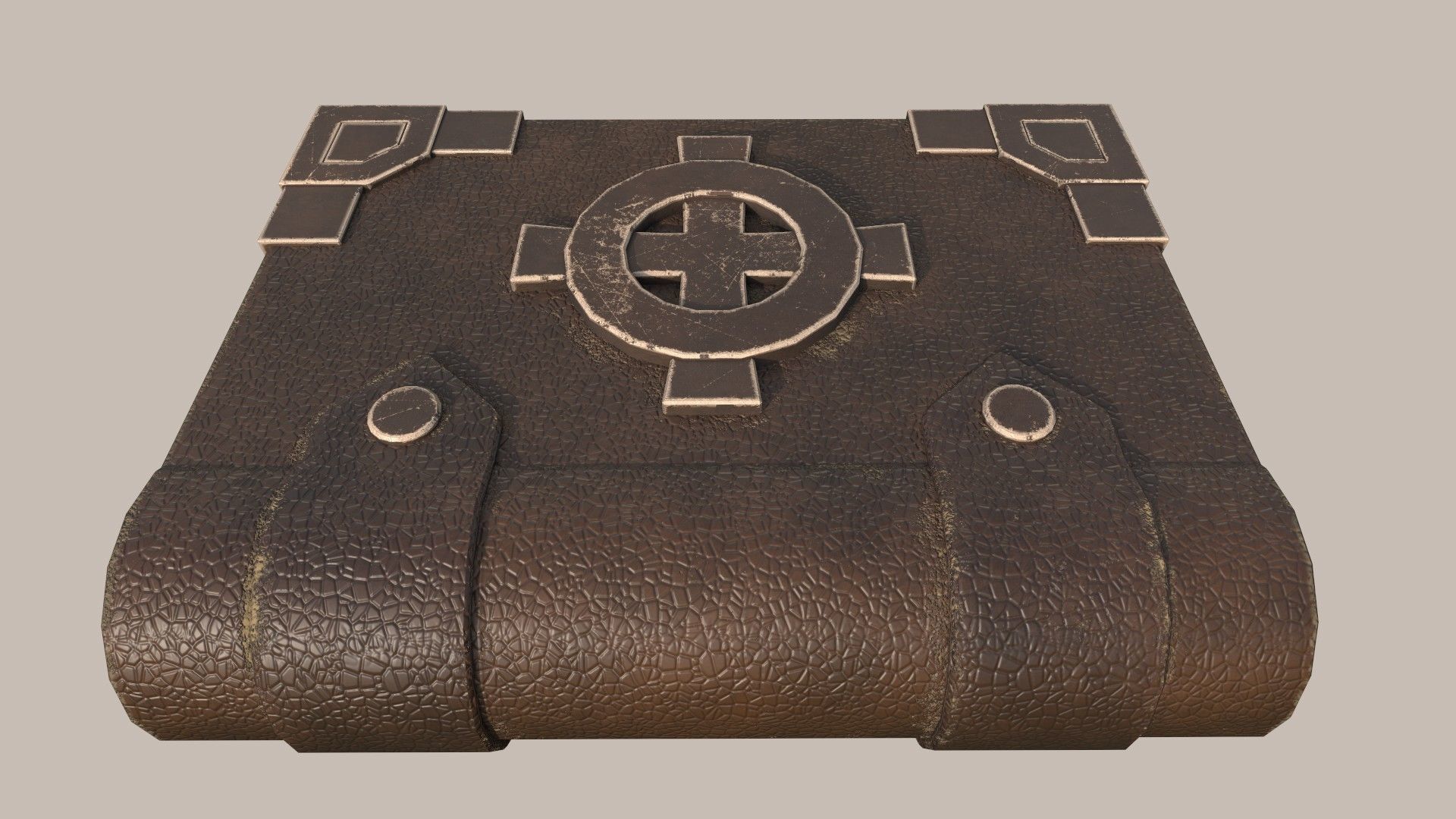 Fantasy Spellbook With Celtic Cross Low-poly 3D model_5