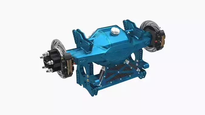 HCD Blue clear coat finish rear end Low-poly 3D model