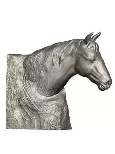 Horse Head Carved from Stone 
