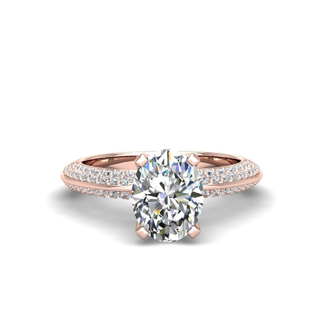 Engagement ring Stella oval 3D print model_20
