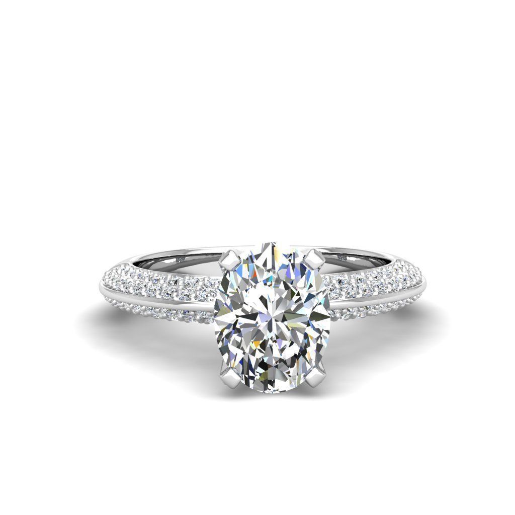 Engagement ring Stella oval 3D print model_15