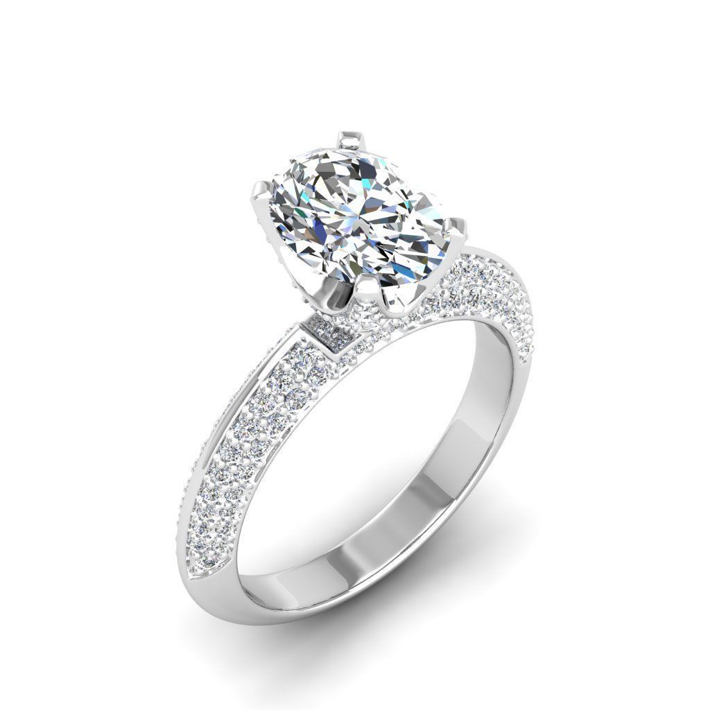 Engagement ring Stella oval 3D print model_28