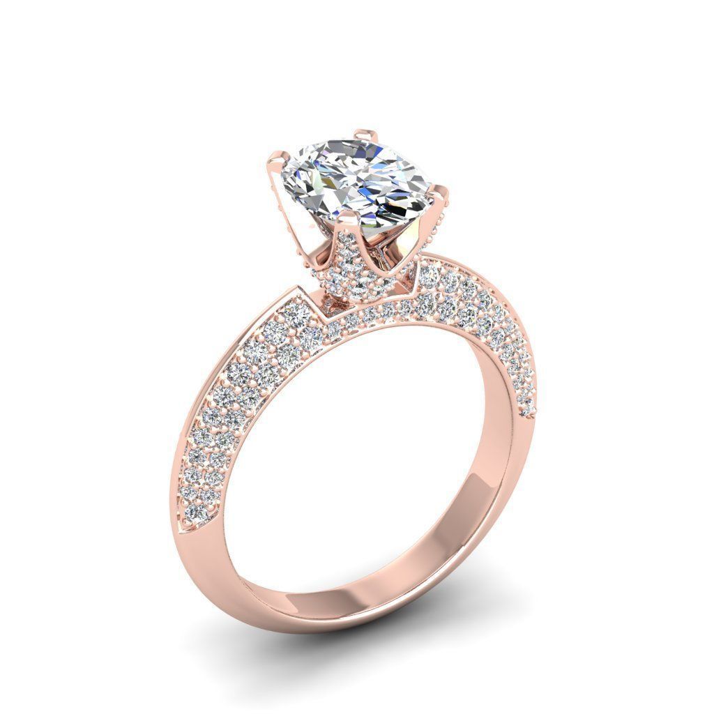 Engagement ring Stella oval 3D print model_11