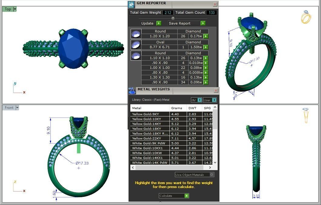 Engagement ring Stella oval 3D print model_19