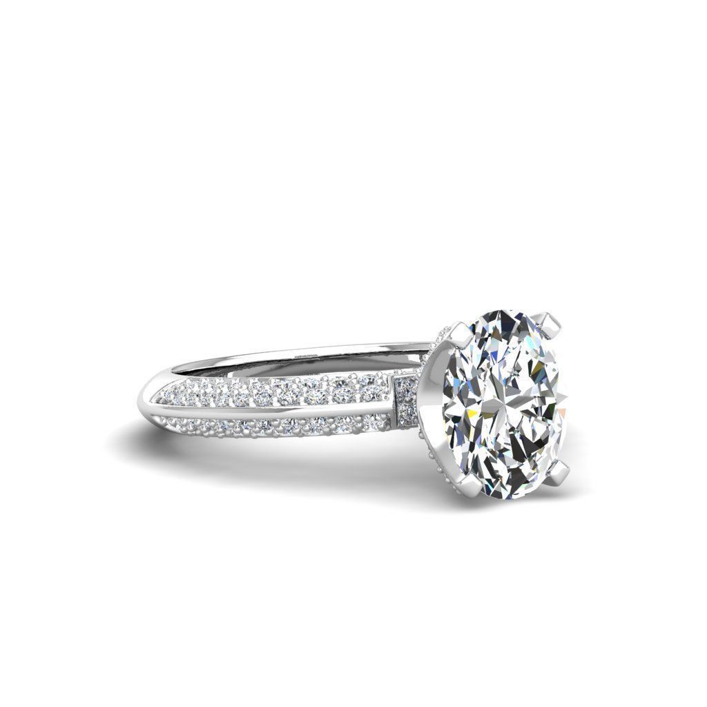 Engagement ring Stella oval 3D print model_8