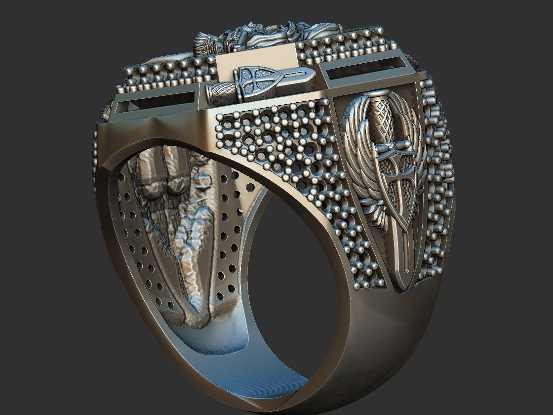 Saint Michael Sword Ring - Miguel 3D print model_16