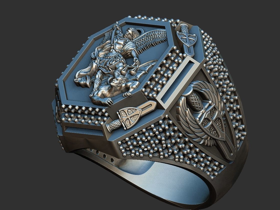 Saint Michael Sword Ring - Miguel 3D print model_14