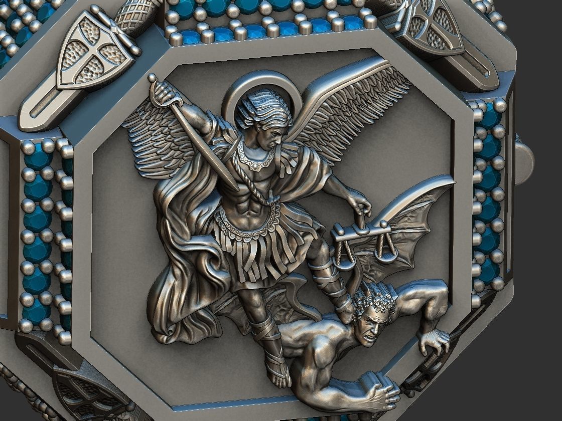 Saint Michael Sword Ring - Miguel 3D print model_11