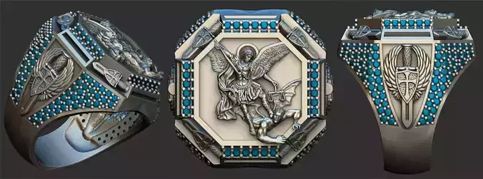 Saint Michael Sword Ring - Miguel 3D print model