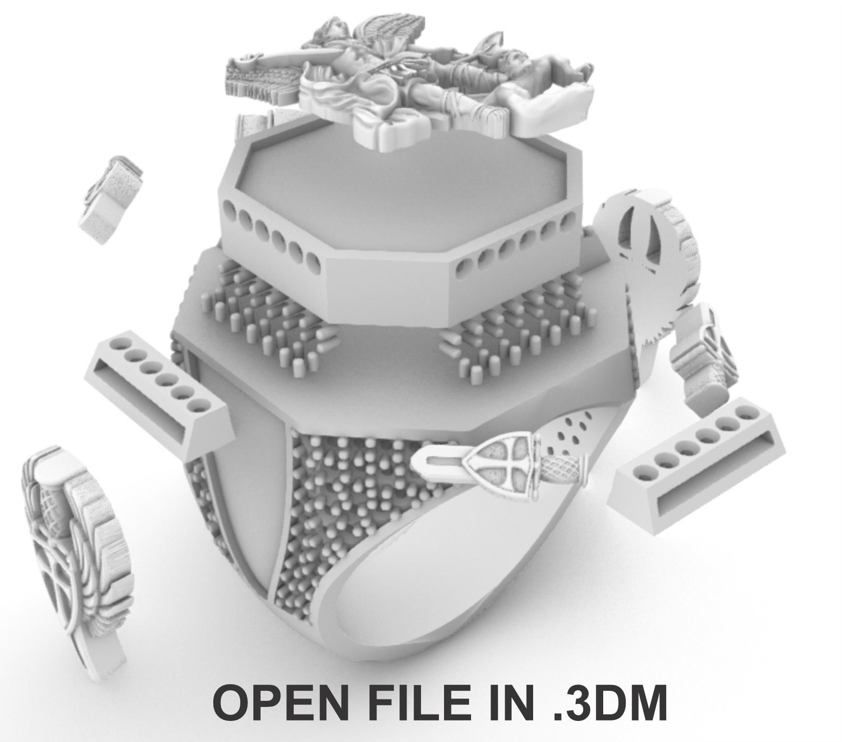 Saint Michael Sword Ring - Miguel 3D print model_4