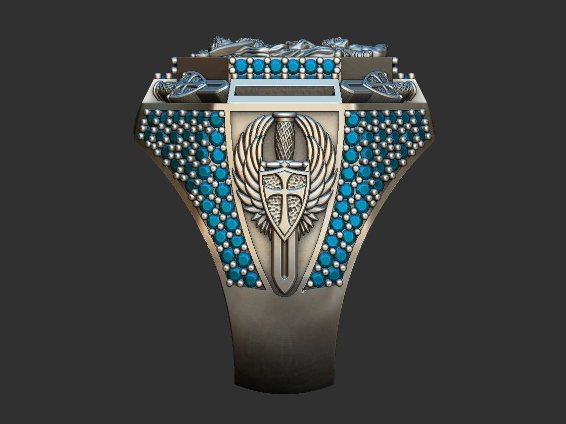 Saint Michael Sword Ring - Miguel 3D print model_3