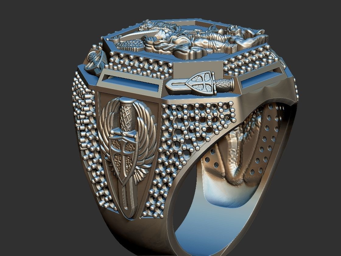Saint Michael Sword Ring - Miguel 3D print model_13
