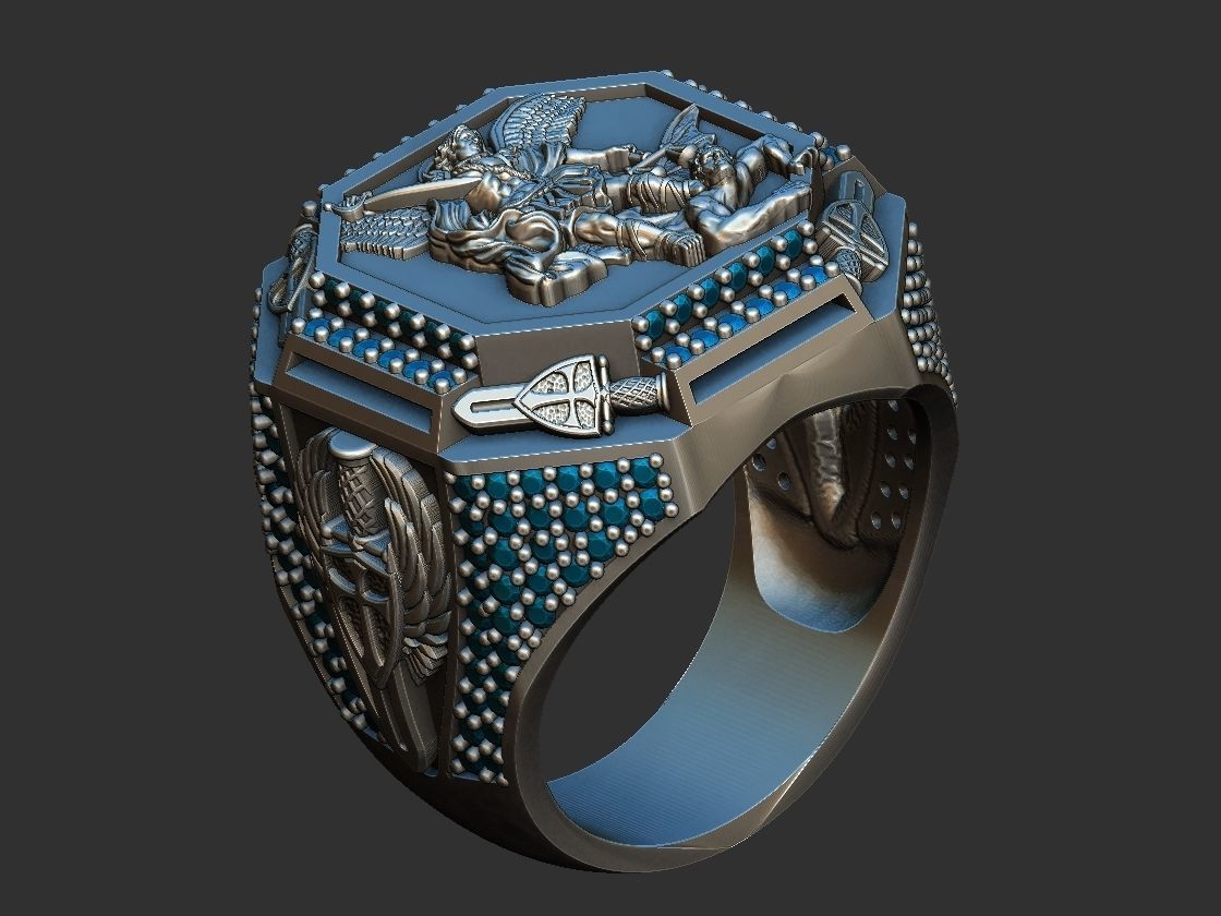 Saint Michael Sword Ring - Miguel 3D print model_7