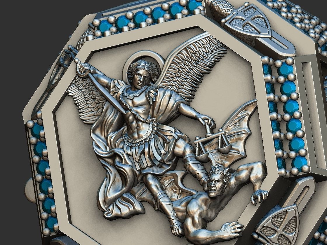 Saint Michael Sword Ring - Miguel 3D print model_12