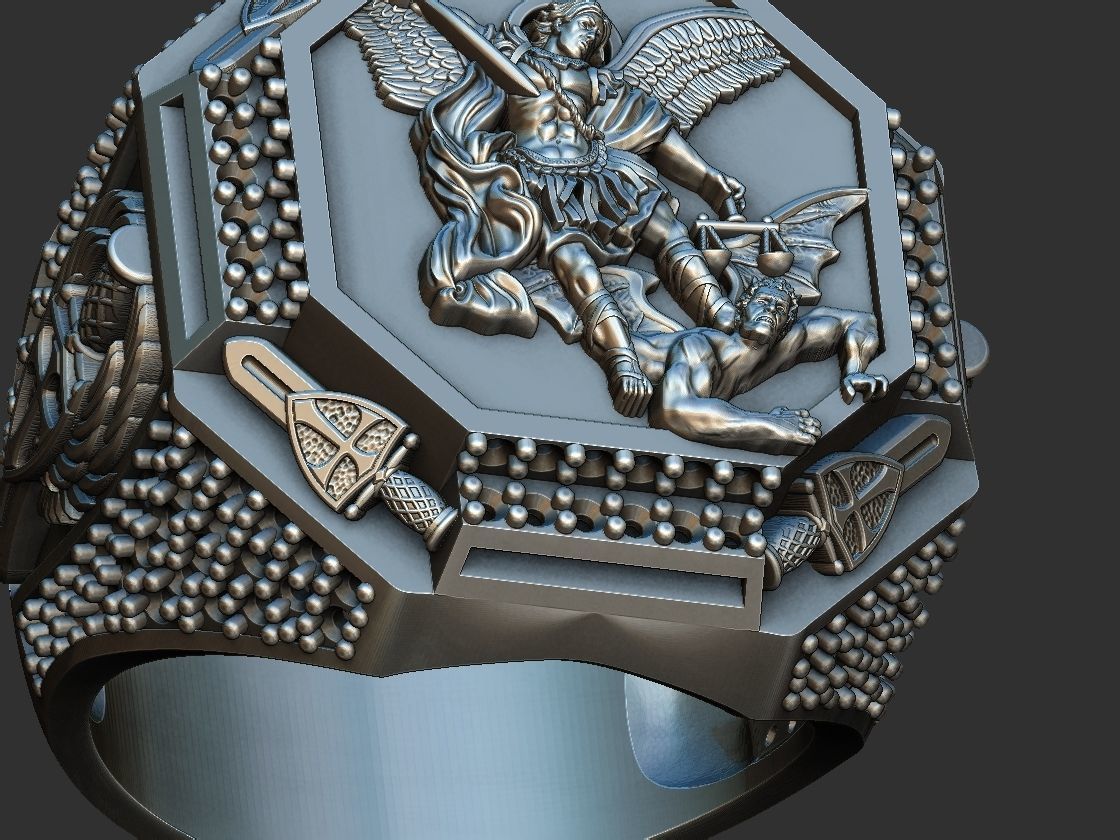 Saint Michael Sword Ring - Miguel 3D print model_9