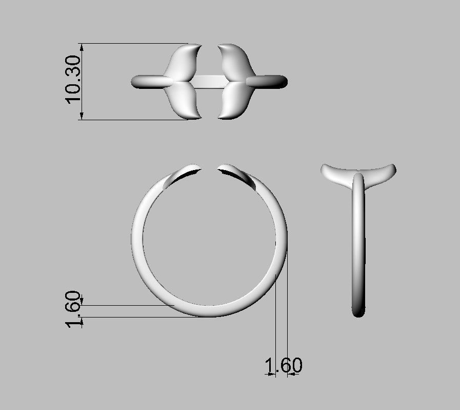 Dolphin Ring 3D print model_4