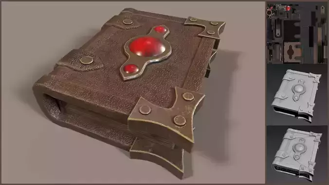 Spellbook with Ruby Planetoids