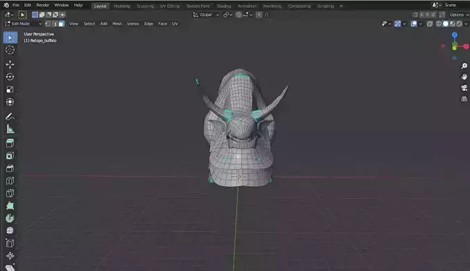 Asian buffalo base mesh