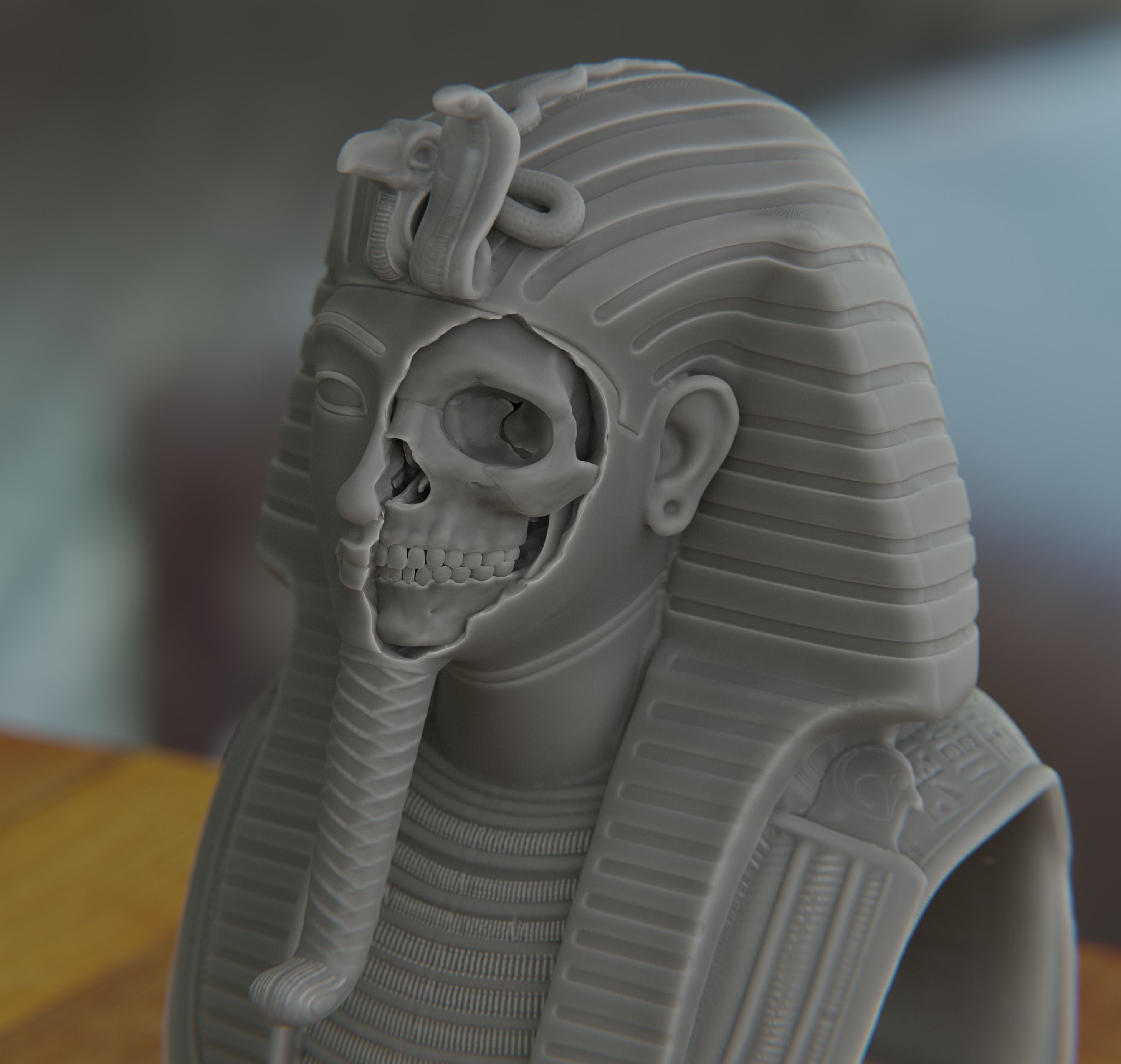 3D Replica of the Tutankhamun Skull Statue 3D print model 3D print model_2