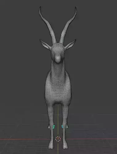 Markhor base mesh  Low-poly 3D model