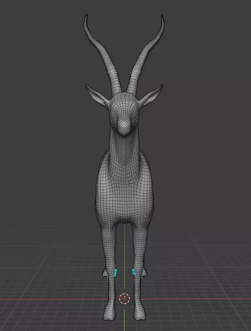 Markhor base mesh  Low-poly 3D model_0