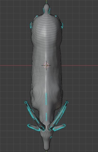 Markhor base mesh  Low-poly 3D model_5