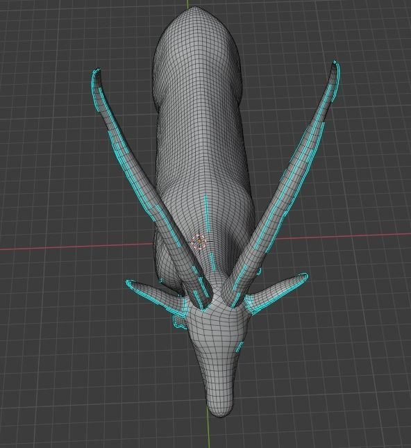 Markhor base mesh  Low-poly 3D model_6