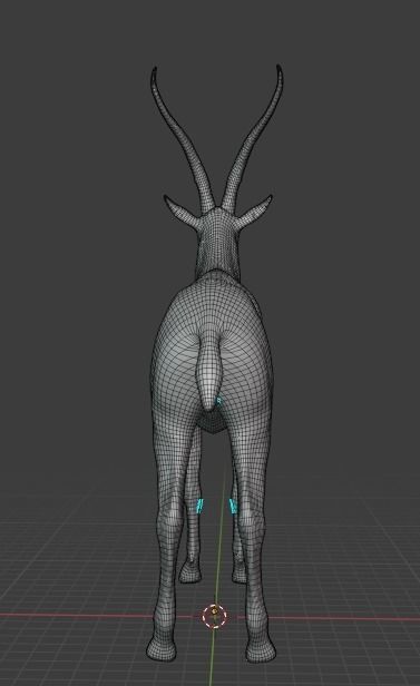 Markhor base mesh  Low-poly 3D model_1