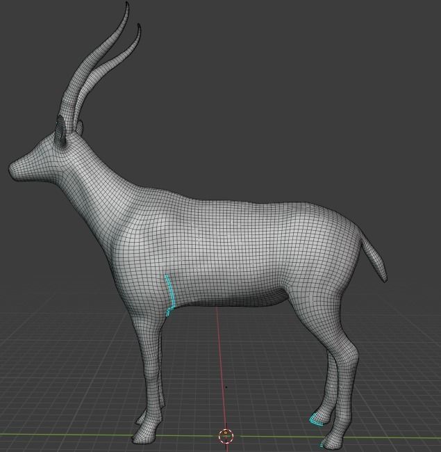 Markhor base mesh  Low-poly 3D model_3