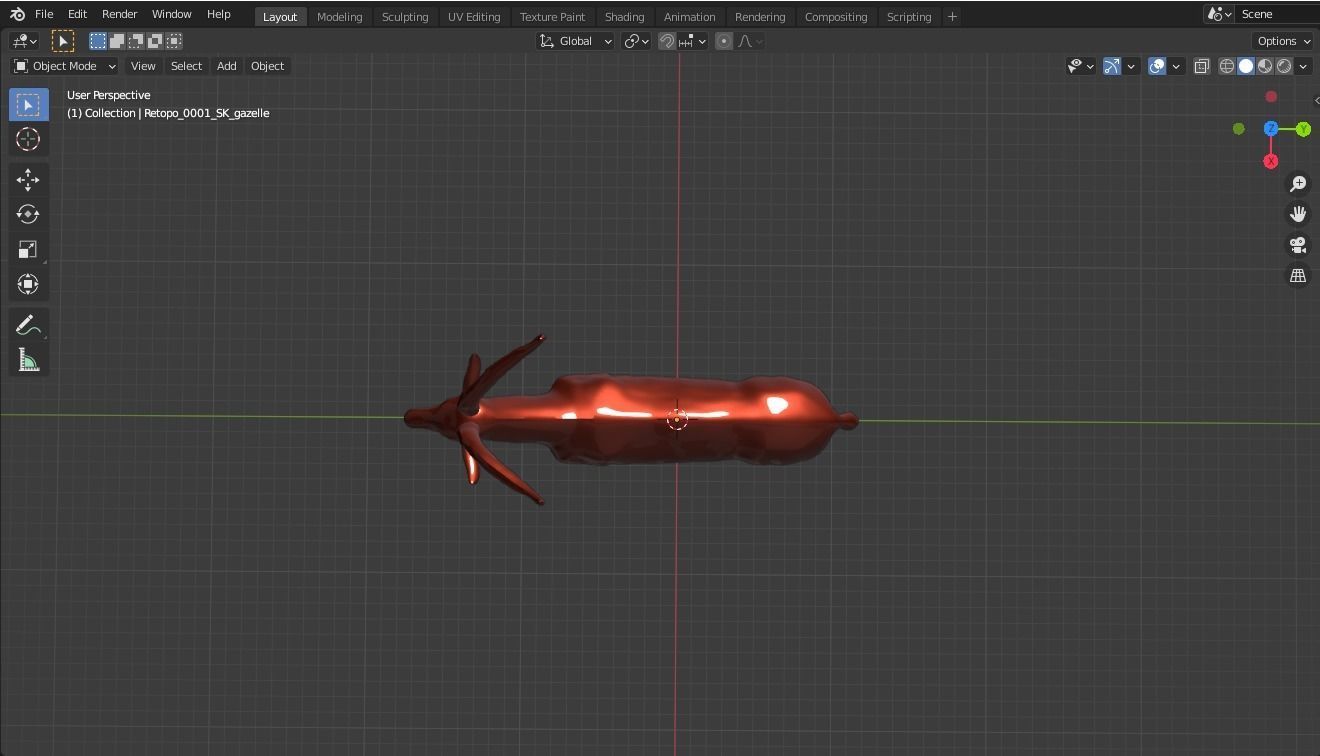 Markhor base mesh  Low-poly 3D model_14