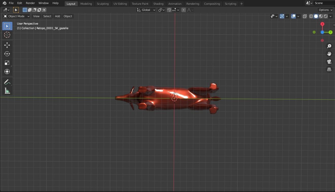 Markhor base mesh  Low-poly 3D model_13