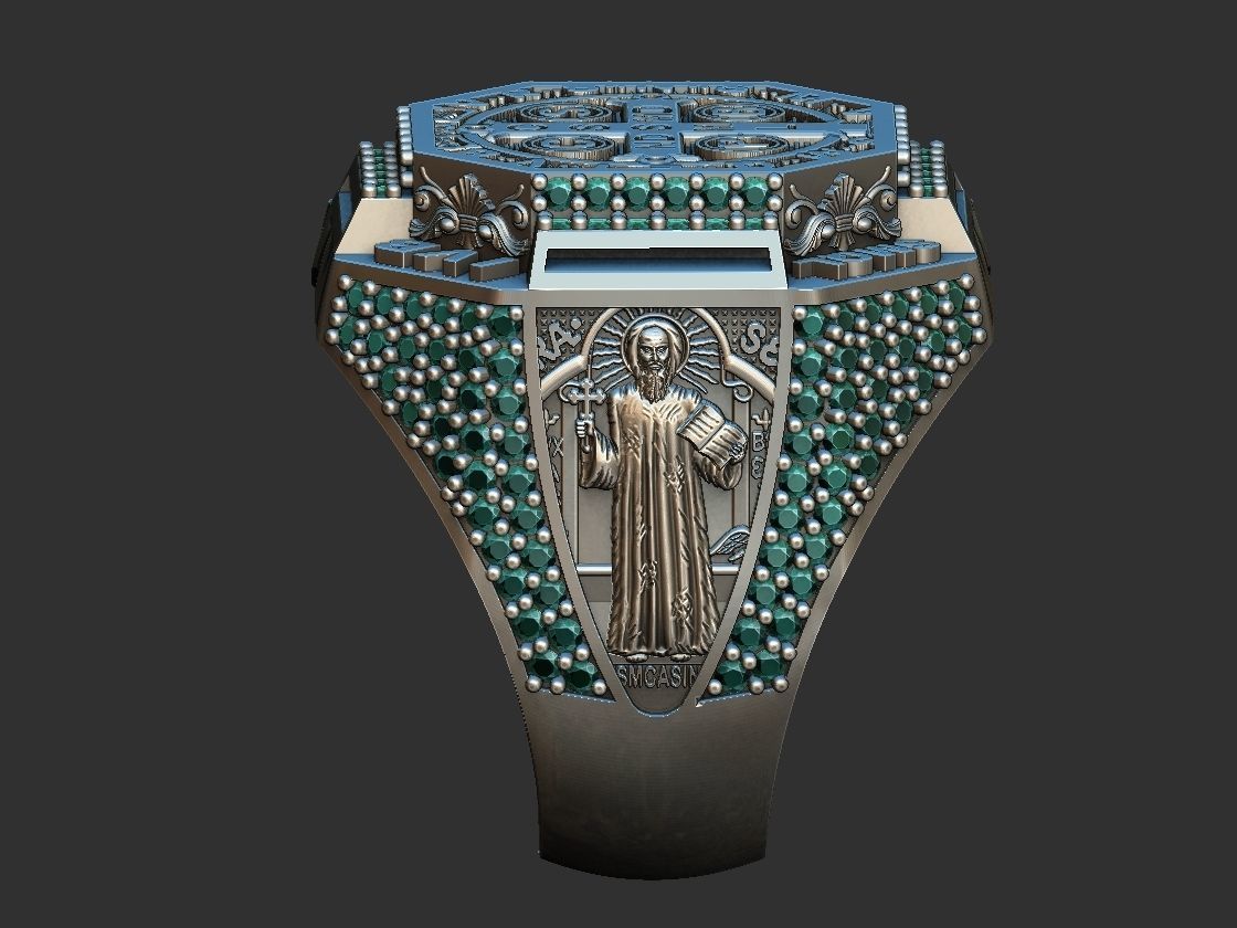 Saint Benedict Ring - Sao Bento 3D print model_3