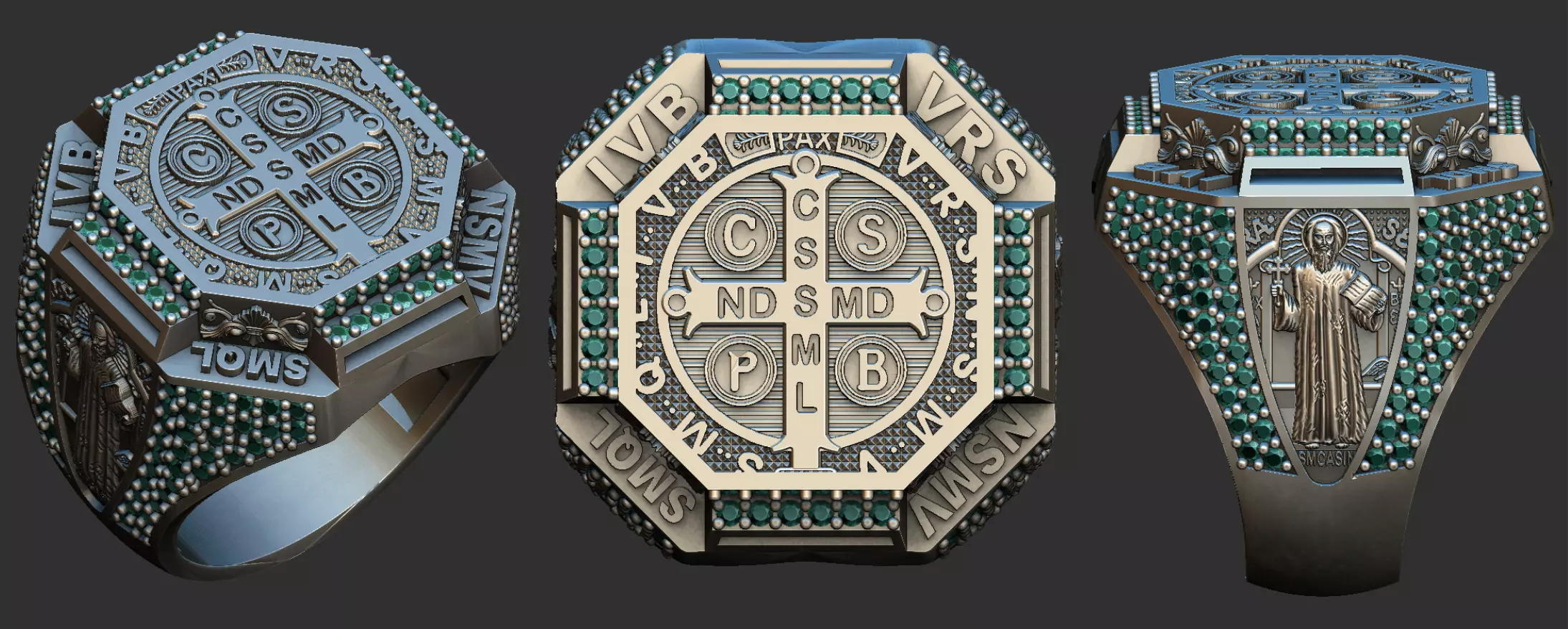 Saint Benedict Ring - Sao Bento 3D print model_0