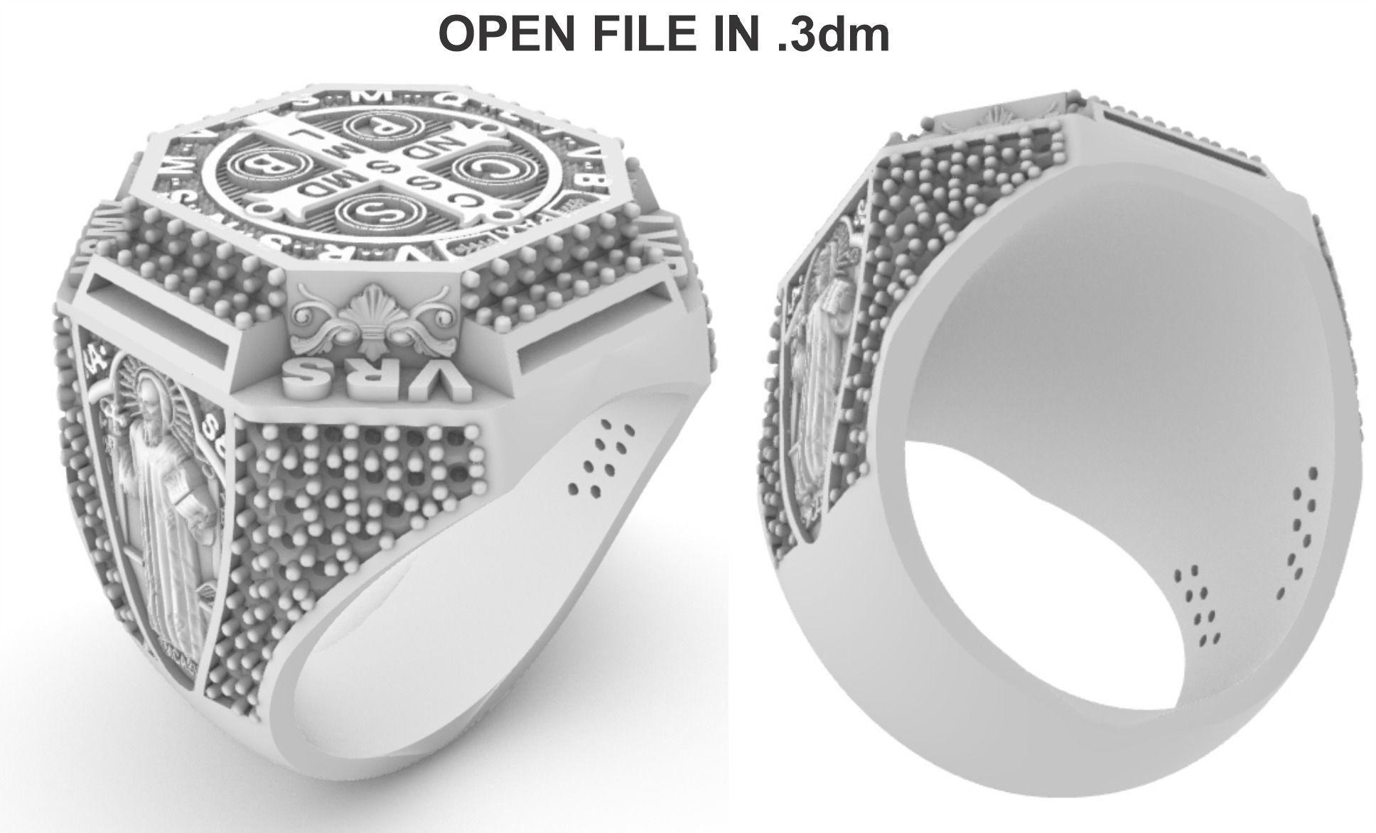 Saint Benedict Ring - Sao Bento 3D print model_4