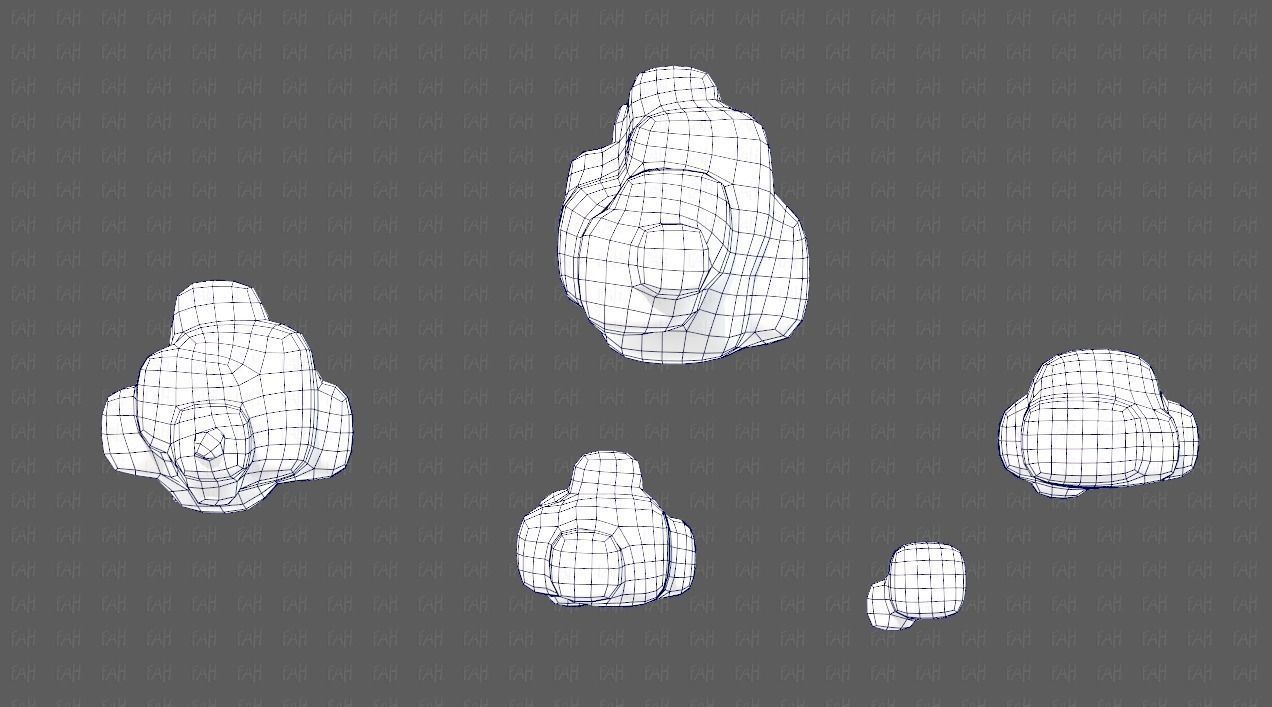 Clouds cartoon V06 Low-poly 3D model_27