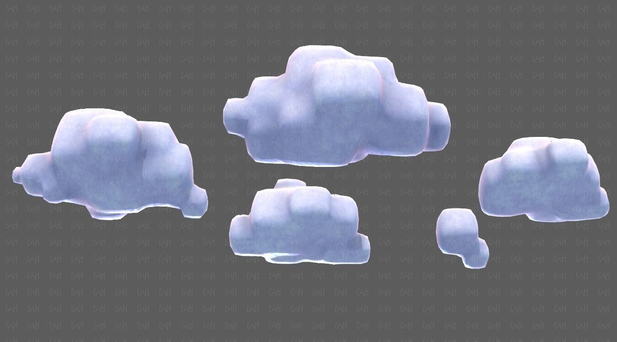 Clouds cartoon V06 Low-poly 3D model_39